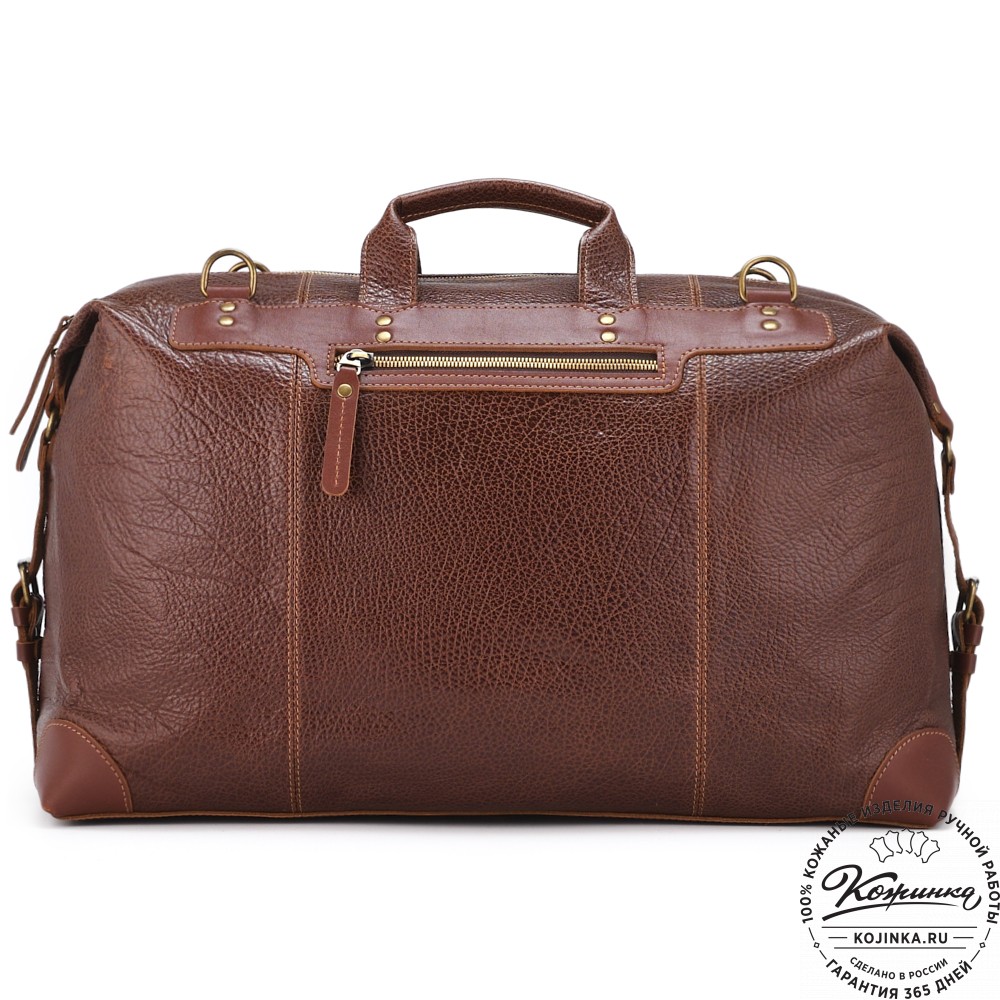 Кожаная дорожная сумка "Мегаполис" (фактура коричневая)